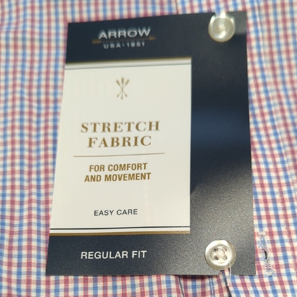 Arrow Red and White Dress Shirt Classic Style - Picture 5 of 12